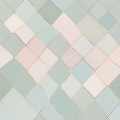 a geometric pastel tiles seamless pattern, generative ai
