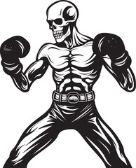 Skull Crusher: Skeleton Boxer Vector Design Undead Slugfest: Skeleton Boxing Black Logo