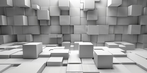 A white wall with many white blocks - stock background.