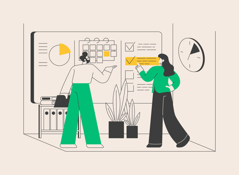 Task management abstract concept vector illustration.