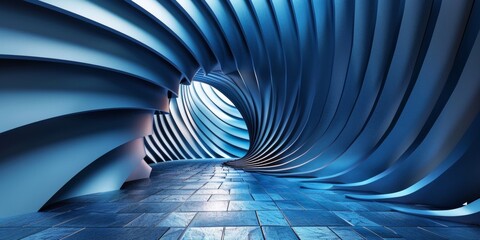 A blue spiral with a blue background - stock background.