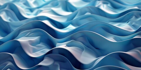 The image is a close up of a blue and white fabric with a wave pattern - stock background.