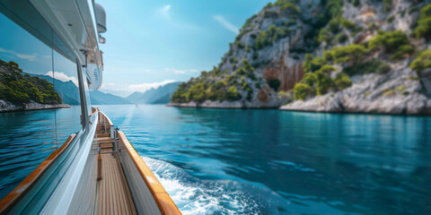 View from yacht towards the sea, lifestyle, vacation
