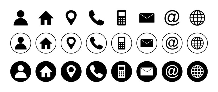 Contact us icon vector isolated on white background. business card contact information icon. web icon vector.