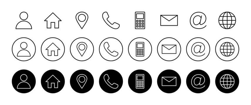 Contact us icon vector isolated on white background. business card contact information icon. web icon vector.