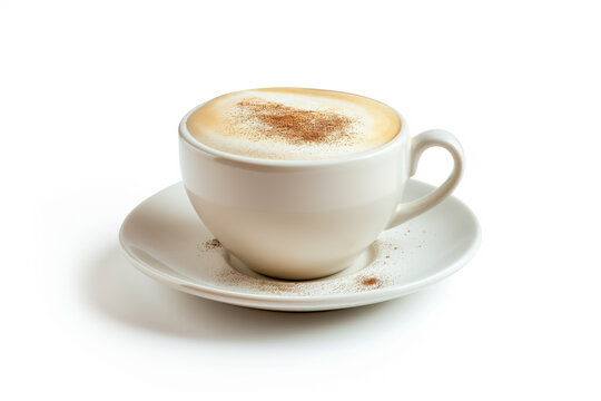 Elegant White Coffee Cup with Heart-Shaped Foam Art