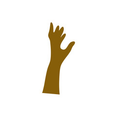 hand gesture. Afro American dark skin color.