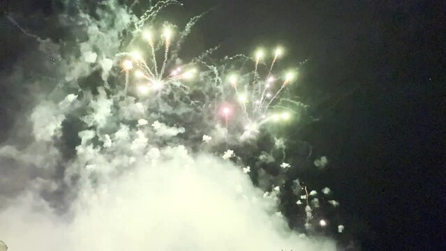 Fireworks El Castillo de la Nit del Foc 2024 on Valencia City Hall Square during the Las Fallas festival