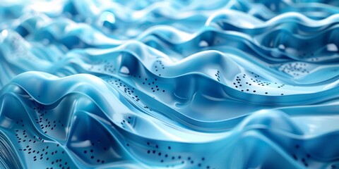A blue wave with a lot of white specks - stock background. - obrazy, fototapety, plakaty