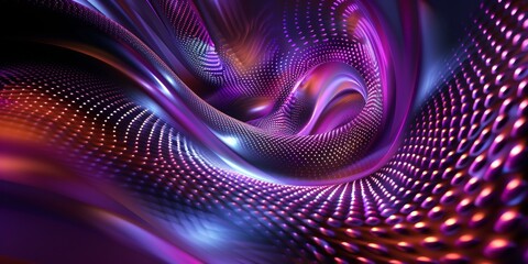 A purple and orange swirl of dots - stock background.