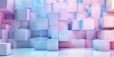 A wall of pink and blue cubes - stock background.