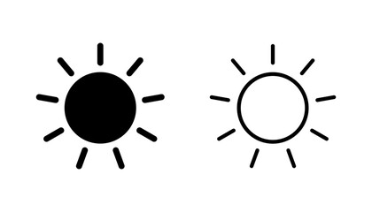 Sun icon set. Brightness Icon vector