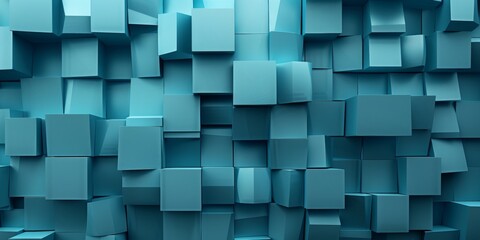 A blue background with many blue cubes - stock background.