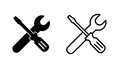 Repair tools icon set. tool icon vector. setting icon vector. Wrench and screwdriver. support, Service