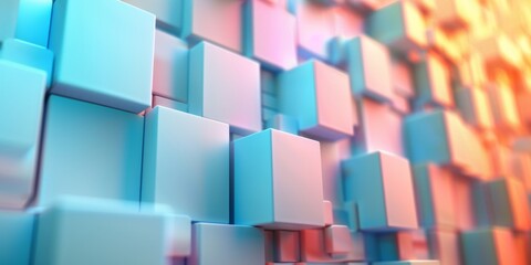 A wall of blue and white cubes - stock background.
