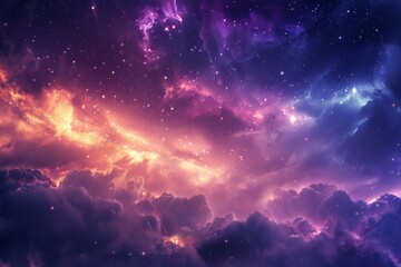 Cosmic nebula background, Galaxy with colorful nebula, shiny stars and heavy clouds, highly detailed,  Image