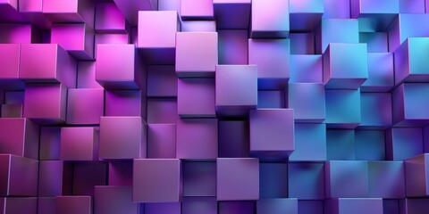 A purple and blue background with a lot of cubes - stock background.