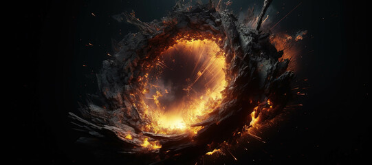 galaxy space light hole, tunnel, fire explosion 39 - obrazy, fototapety, plakaty