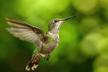 Close-Up Of A Hummingbird Mid-Flight
