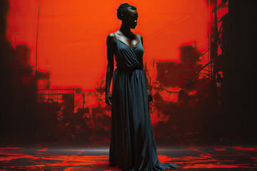Naklejka premium photography art portrait. atttractive woman. strong colors and contrast.