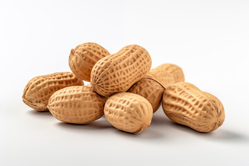 Close up of peanuts in their shells, a staple food ingredient packed with nutrients and lots of protein