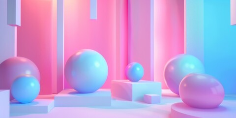 A pink and blue room with a pink and blue background - stock background.