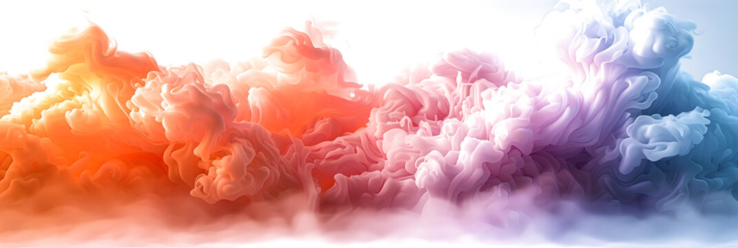A pastel color cloud formation floating on white background.