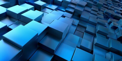 Fototapeta premium A blue background with many blue squares - stock background.