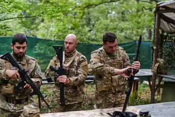 An elite military unit prepares for a hazardous forest operation, showcasing tactical prowess,...
