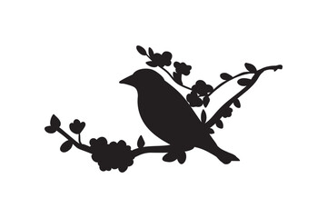 Fototapeta premium Birds on Tree Branch Bundle, Silhouette, Birds on Branches, Birds Silhouette, Birds branch outline, Birds on Branch art, Flock of Birds, Birds, Bird on Tree Branch, Branch, Birds Avian, Feathers, Per