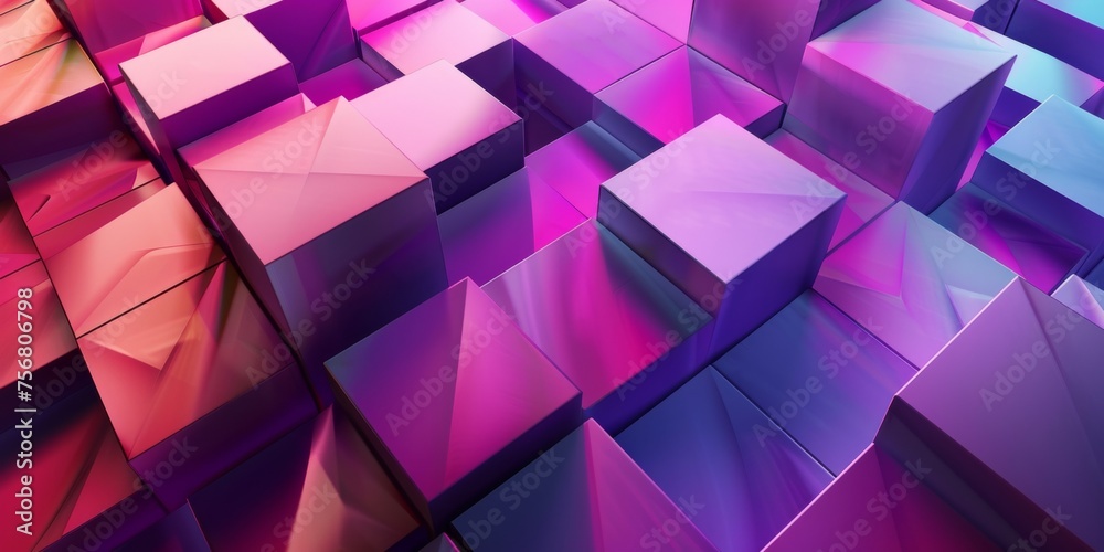 Canvas Prints a colorful image of blocks in various shades of purple and blue - stock background.