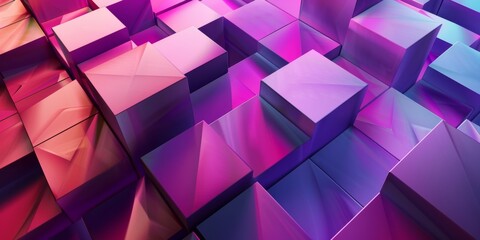 A colorful image of blocks in various shades of purple and blue - stock background.