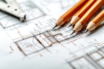 Architect Drawing Plans For A Modern Building