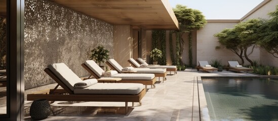 Spa Exterior with Loungers by Pool