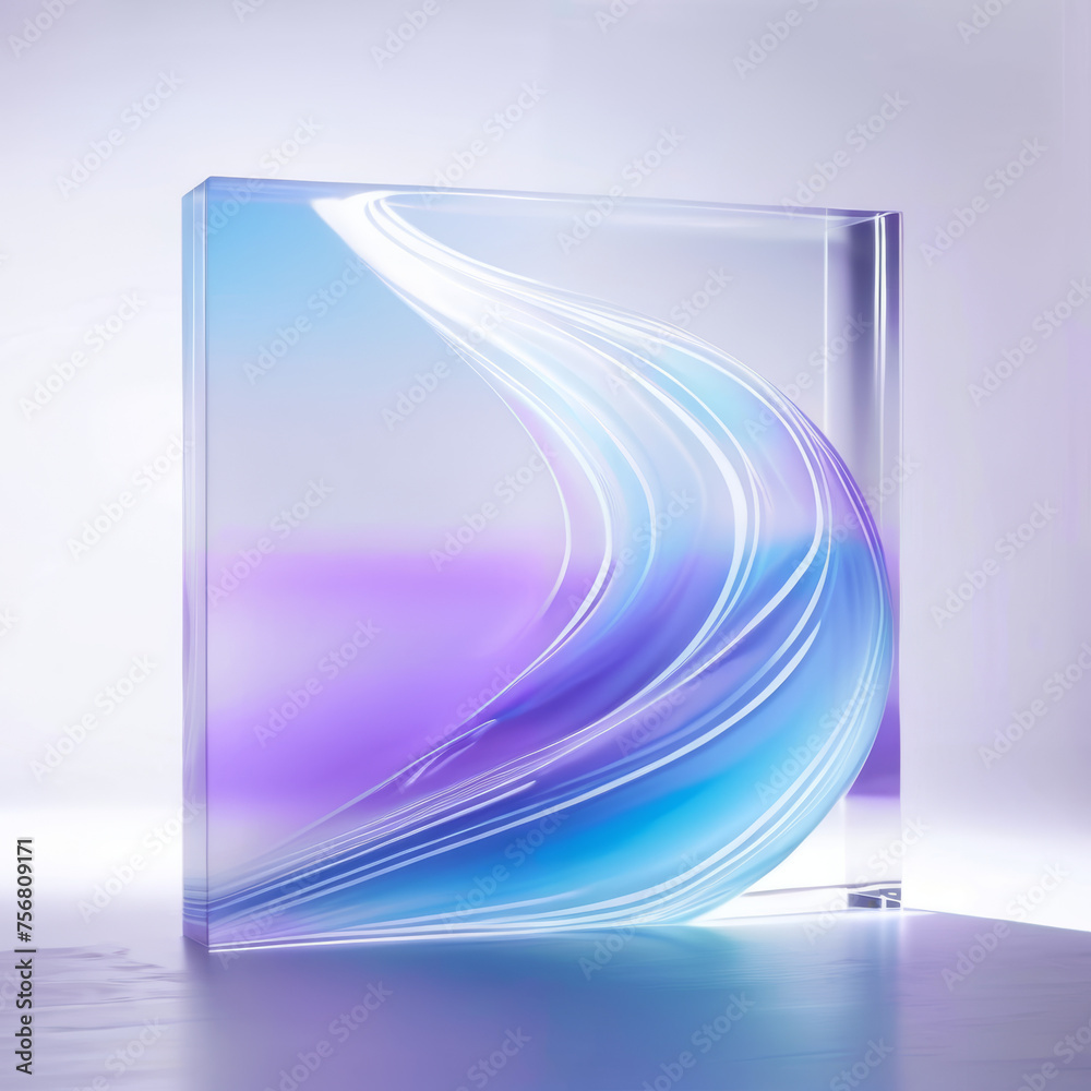 Sticker Glass Block With Wavy Design