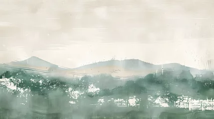 Poster Japandi stijl Abstract japandi design painting background art illustration - Mint green white beige texture, minimalist japanese scandinavian style  © Prasanth