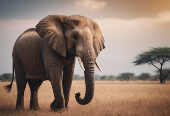 Fototapeta na wymiar Cute Safari Elephant Animal