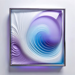 Blue and Purple Swirl on White Wall