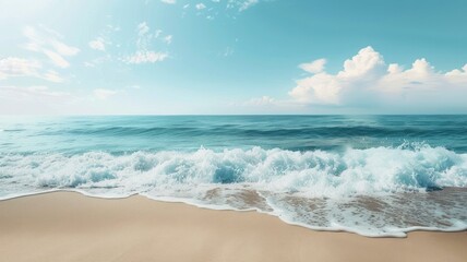 sea sand sky and summer day - generative ai