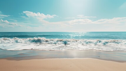 Fototapeta na wymiar sea sand sky and summer day - generative ai