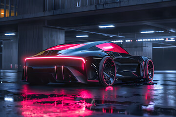 Zukunftsweisendes Fahrzeug: Produktfoto eines futuristischen Autos