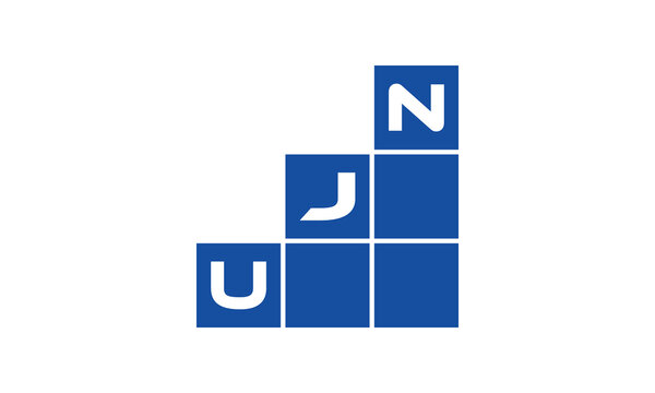 UJN initial letter financial logo design vector template. economics, growth, meter, range, profit, loan, graph, finance, benefits, economic, increase, arrow up, grade, grew up, topper, company, scale
