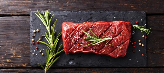 Assorted asian sliced raw steak bbq with premium wagyu beef cuts for authentic asian cuisine lovers