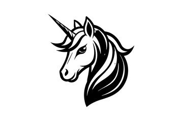 unicorn-head-logo-white-background-vector
