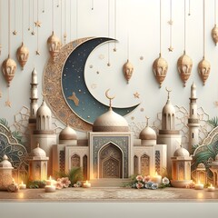 Islamic art wallpapers for Ramadan  - obrazy, fototapety, plakaty