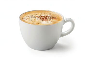 Crisp High-resolution image of a creamy latte in a white cup Perfect for coffee enthusiasts and menu displays