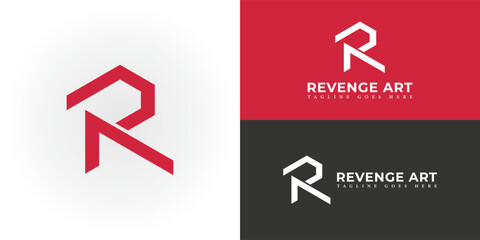 Abstract initial letter RA or AR in red color isolated on multiple background colors. Letter RA AR icon design with red color white background vector element applied for business and consulting logo - obrazy, fototapety, plakaty