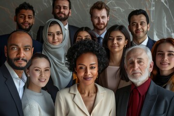 Fototapeta premium United in diversity: diverse group posing for the camera.