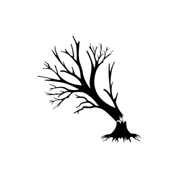 Collapsed tree icon flat style isolated on white background. Vector illustration