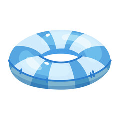 Cartoon swimming circles, on a white background